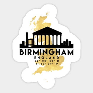 Birmingham England Skyline Map Art Sticker